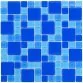 Aquaviva Cristall Dark Blue стеклянная мозаика для бассейна на сетке 23 - 48 мм Фото №1